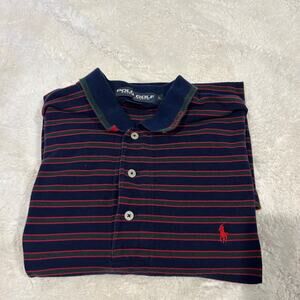 Polo Golf Ralph Lauren Stripped Polo In Blue/Red Mens L Preppy Golf Country Club